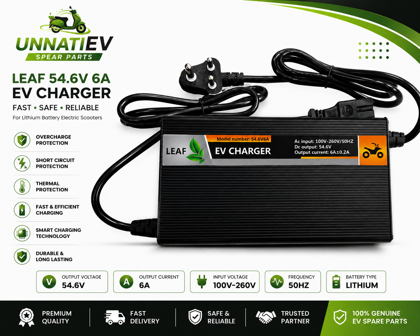 AL 54.6V 8A Lithium EV Charger for NMC Battery [UN-04]