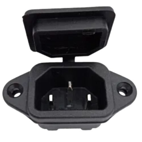IEC SCREW MOUNT MALE CONNECTER WITH RUBBER COVER (UN432)