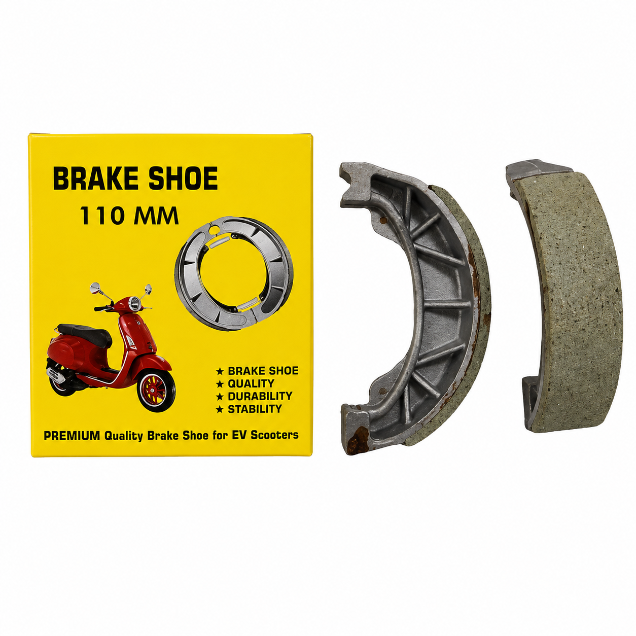 BRAKESHOE 110 MM WITH BOX YELLOW (UN458)